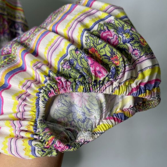 Maeve by Anthropologie Women's Yellow Ceresco Peasant Boho Floral Blouse Small - Picture 10 of 10